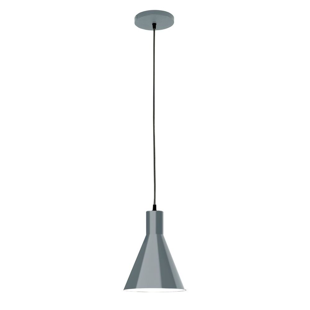 Montclair Lightworks PEB416-40 8" J-Series shade, black cord with canopy, Slate Gray